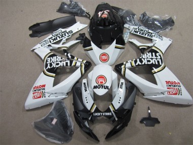 Noir Blanc Lucky Strike Motul Carénage Moto GSXR 600 K6 06-07