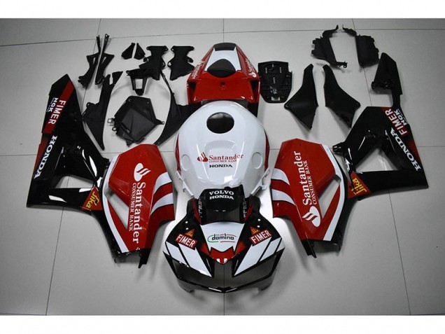 Noir Blanc Rouge Santander Carénage Moto CBR 1000 RR 12-16 Noir Blanc Rouge Santander Carénage Moto CBR 1000 RR 12-16