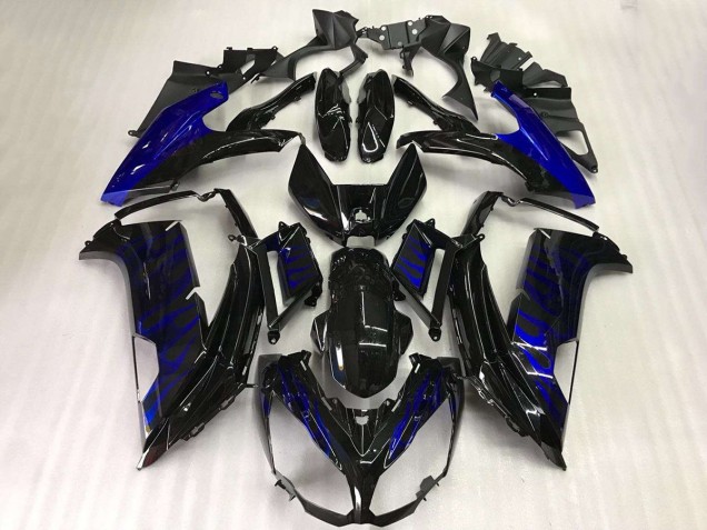 Noir Bleu Flamme Carénage Moto EX650 12-16