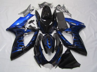 Noir Bleu Flamme Carénage Moto GSXR 750 K6 06-07