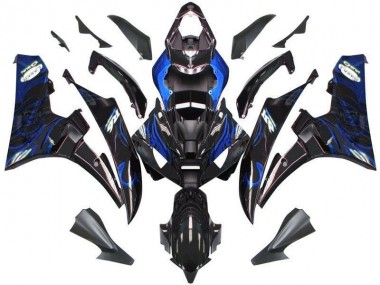 Noir Bleu Flamme Carénage Moto R6 06-07