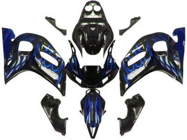 Noir Bleu Flamme Carénage Moto R6 98-02