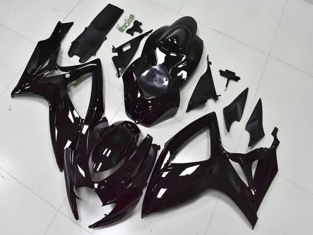 Noir Brillant Carénage Moto GSXR 600 / 750 K6 06-07 Noir Brillant Carénage Moto GSXR 600 / 750 K6 06-07