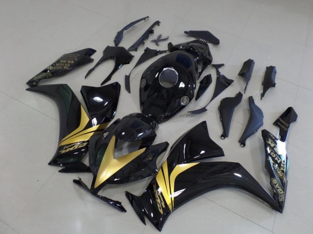 Noir Brillant Or Décalque Carénage Moto CBR 1000 RR 12-16 Noir Brillant Or Décalque Carénage Moto CBR 1000 RR 12-16