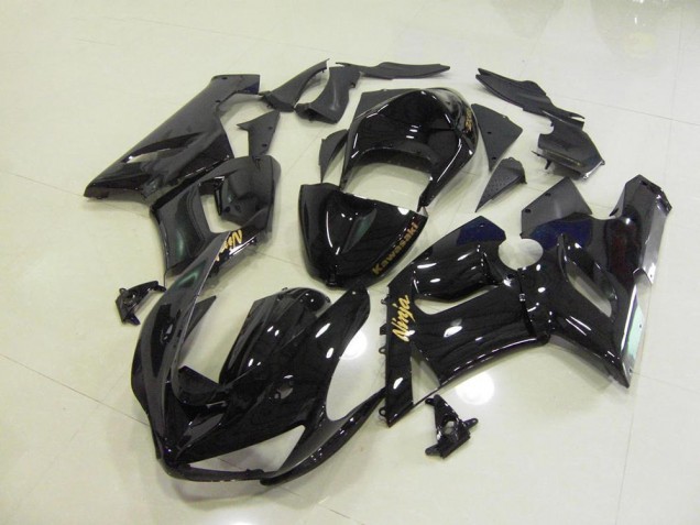 Noir Brillant Or Décalque Carénage Moto ZX6R 05-06 Noir Brillant Or Décalque Carénage Moto ZX6R 05-06