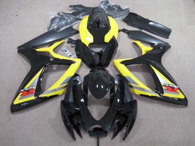 Noir Jaune Carénage Moto GSXR 600 K6 06-07