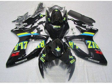 Noir Jaune Rizla Carénage Moto GSXR 600 K6 06-07