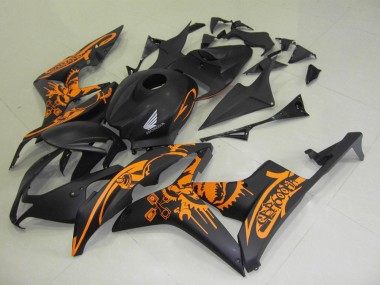Noir Mat Orange Décalque Carénage Moto CBR 600 RR 07-08