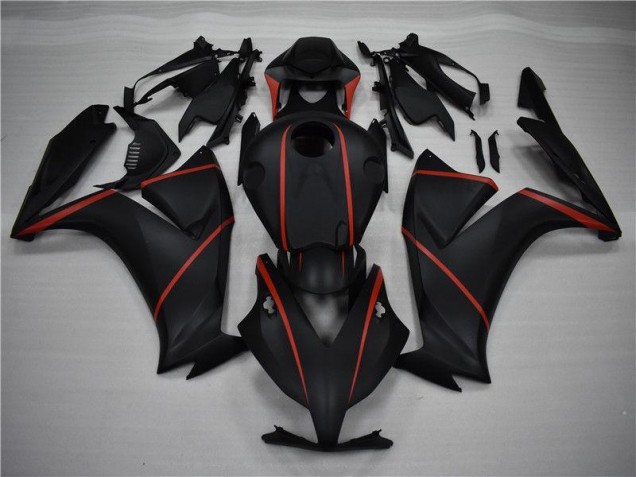 Noir Mat Rouge Carénage Moto CBR 1000 RR 12-16 Noir Mat Rouge Carénage Moto CBR 1000 RR 12-16