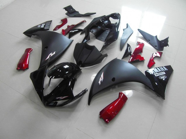 Noir Mat Rouge Carénage Moto R1 12-14