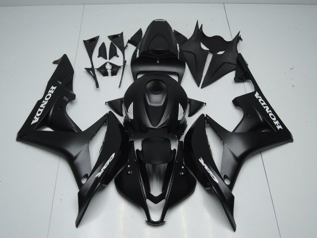 Noir Mat avec Blanc Décalque Carénage Moto CBR 600 RR 07-08 Noir Mat avec Blanc Décalque Carénage Moto CBR 600 RR 07-08