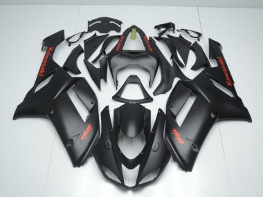 Noir Mat avec Rouge Décalque Carénage Moto ZX6R 07-08