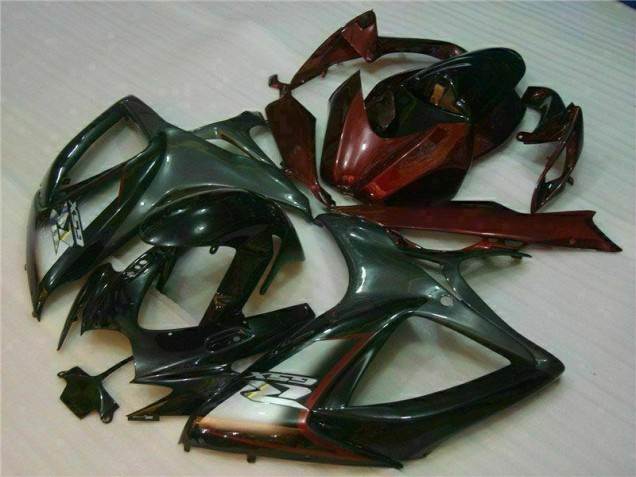 Noir Rouge Carénage Moto GSXR 600 / 750 K6 06-07 Noir Rouge Carénage Moto GSXR 600 / 750 K6 06-07