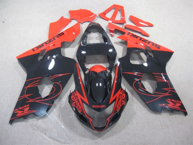 Noir Rouge Carénage Moto GSXR 600 K4 04-05 Noir Rouge Carénage Moto GSXR 600 K4 04-05