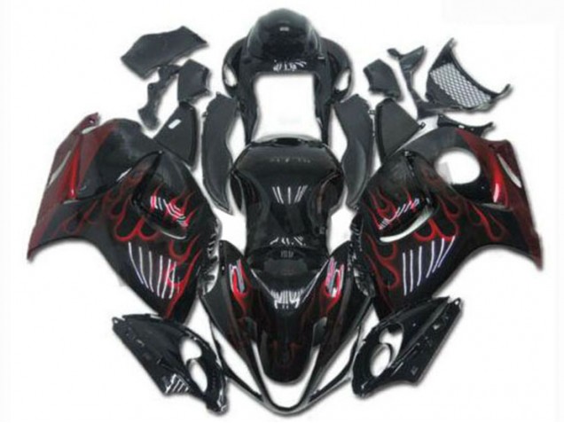 Noir Rouge Carénages Moto & Carrosserie GSXR 1300 Hayabusa 08-19