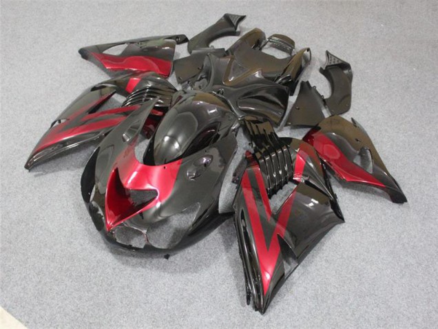 Noir Rouge Carénages Moto ZX14R ZZR 1400 06-11 Noir Rouge Carénages Moto ZX14R ZZR 1400 06-11