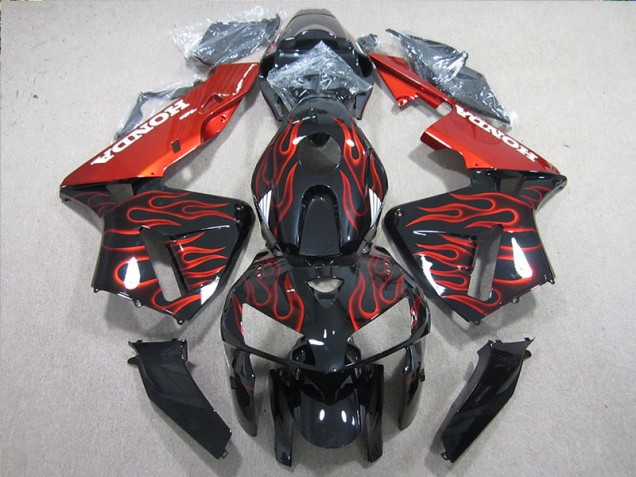 Noir Rouge Flamme Carénage Moto CBR 600 RR 05-06 Noir Rouge Flamme Carénage Moto CBR 600 RR 05-06