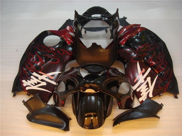 Noir Rouge Flamme Carénage Moto GSXR 1300 Hayabusa 96-07 Noir Rouge Flamme Carénage Moto GSXR 1300 Hayabusa 96-07