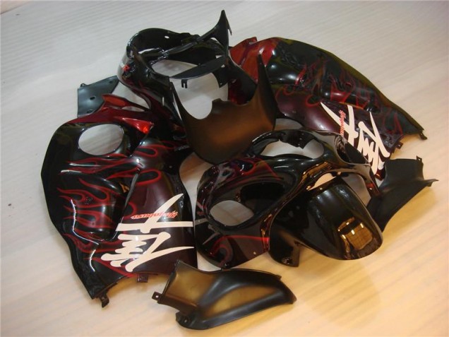 Noir Rouge Flamme Carénage Moto GSXR 1300 Hayabusa 96-07 Noir Rouge Flamme Carénage Moto GSXR 1300 Hayabusa 96-07