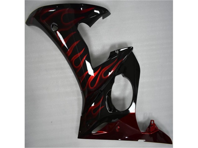 Noir Rouge Flamme Carénage Moto R6 03-05