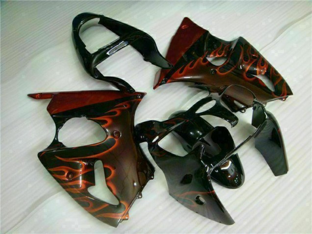 Noir Rouge Flamme Carénage Moto ZX6R 00-02 Noir Rouge Flamme Carénage Moto ZX6R 00-02