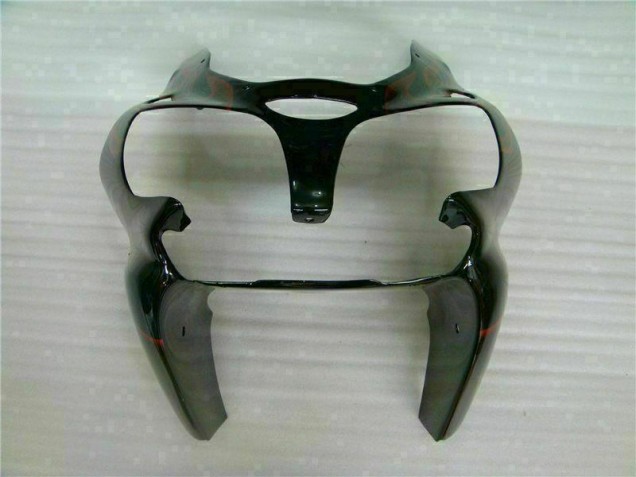 Noir Rouge Flamme Carénage Moto ZX6R 00-02 Noir Rouge Flamme Carénage Moto ZX6R 00-02