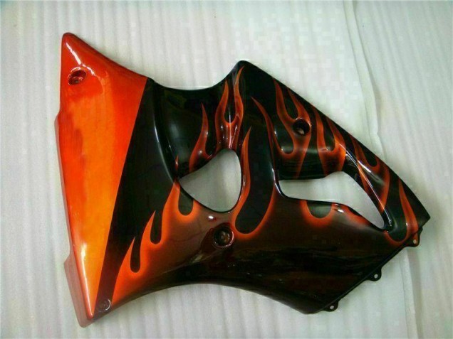 Noir Rouge Flamme Carénage Moto ZX6R 00-02 Noir Rouge Flamme Carénage Moto ZX6R 00-02