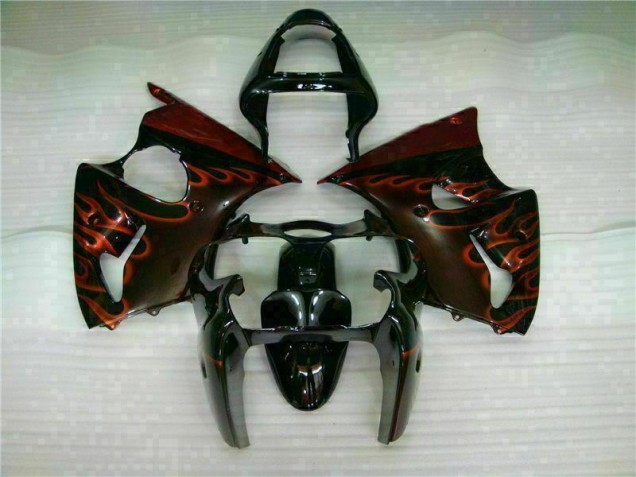 Noir Rouge Flamme Carénage Moto ZX6R 00-02 Noir Rouge Flamme Carénage Moto ZX6R 00-02