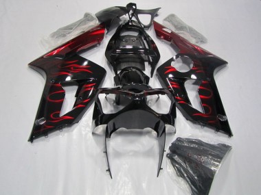 Noir Rouge Flamme Carénage Moto ZX6R 03-04