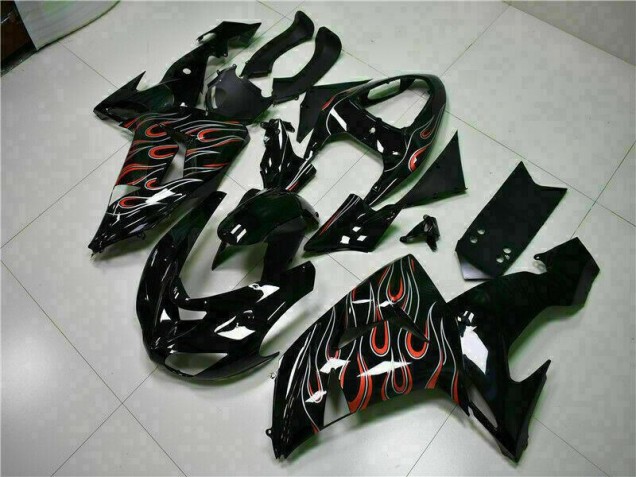 Noir Rouge Flamme Carénages Moto ZX10R 06-07