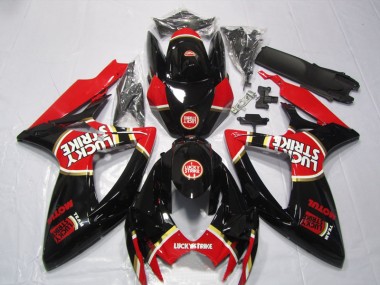 Noir Rouge Lucky Strike Motul Carénage Moto GSXR 600 K6 06-07