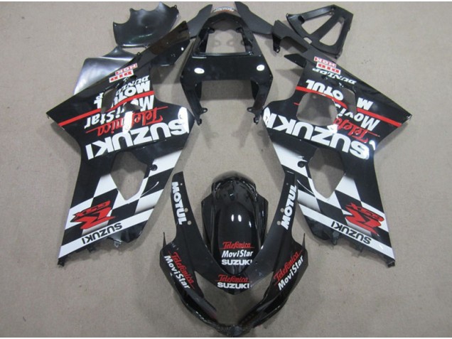 Noir Rouge Telefumia Movistar Carénage Moto GSXR 600 K4 04-05 Noir Rouge Telefumia Movistar Carénage Moto GSXR 600 K4 04-05