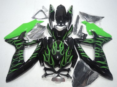 Noir Vert Flamme Carénage Moto GSXR 600 K8 08-10