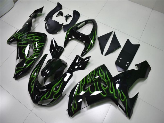 Noir Vert Flamme Carénage Moto ZX10R 06-07