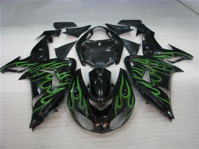 Noir Vert Flamme Carénage Moto ZX10R 06-07