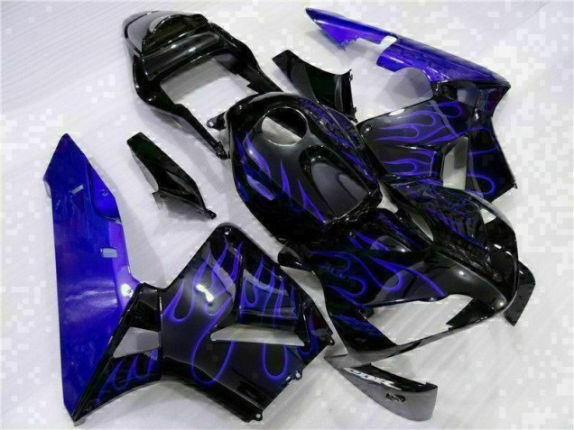 Noir avec Bleu Flamme Carénage Moto CBR 600 RR 03-04 Noir avec Bleu Flamme Carénage Moto CBR 600 RR 03-04