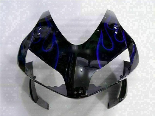 Noir avec Bleu Flamme Carénage Moto CBR 600 RR 03-04 Noir avec Bleu Flamme Carénage Moto CBR 600 RR 03-04