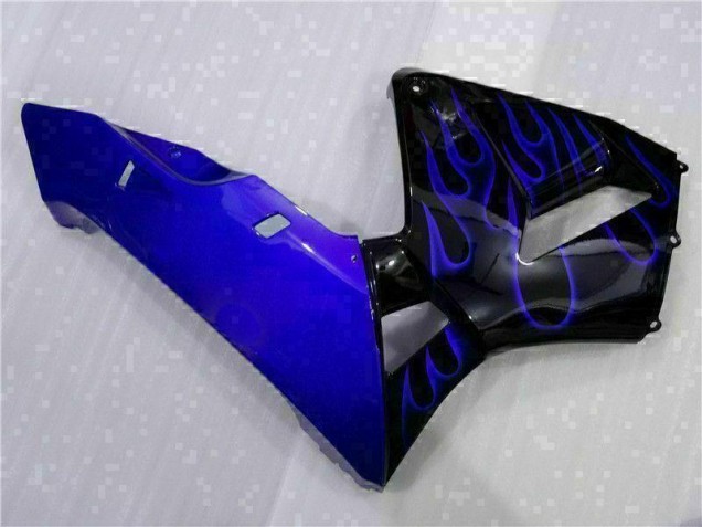 Noir avec Bleu Flamme Carénage Moto CBR 600 RR 03-04 Noir avec Bleu Flamme Carénage Moto CBR 600 RR 03-04