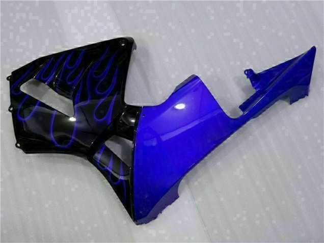 Noir avec Bleu Flamme Carénage Moto CBR 600 RR 03-04 Noir avec Bleu Flamme Carénage Moto CBR 600 RR 03-04