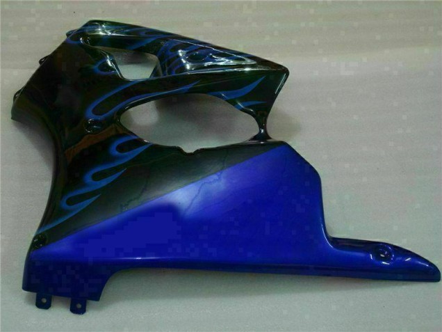 Noir avec Bleu Flamme Carénage Moto ZX6R 00-02
