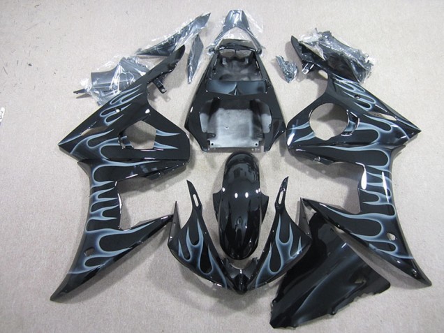 Noir avec Flamme Carénage Moto R6 03-05
