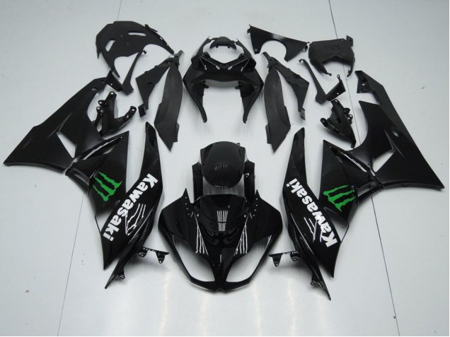 Noir avec Monster Carénage Moto ZX6R 09-12 Noir avec Monster Carénage Moto ZX6R 09-12