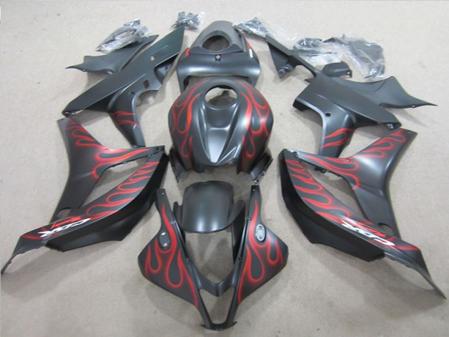 Noir avec Rouge Flamme Carénage Moto CBR 600 RR 07-08