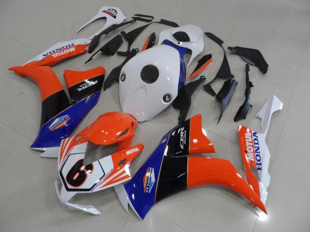 Orange Blanc TT Legend Carénage Moto CBR 1000 RR 12-16 Orange Blanc TT Legend Carénage Moto CBR 1000 RR 12-16