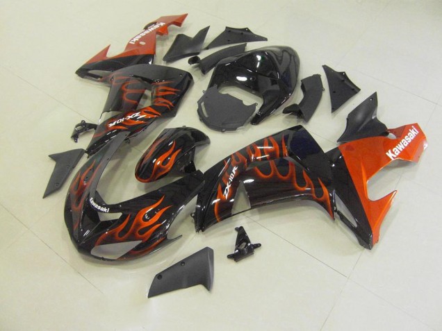Orange Flamme Carénage Moto ZX10R 06-07 Orange Flamme Carénage Moto ZX10R 06-07