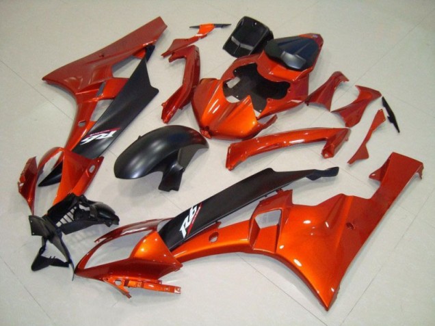 Orange Noir Mat Carénages Moto R6 06-07 Orange Noir Mat Carénages Moto R6 06-07