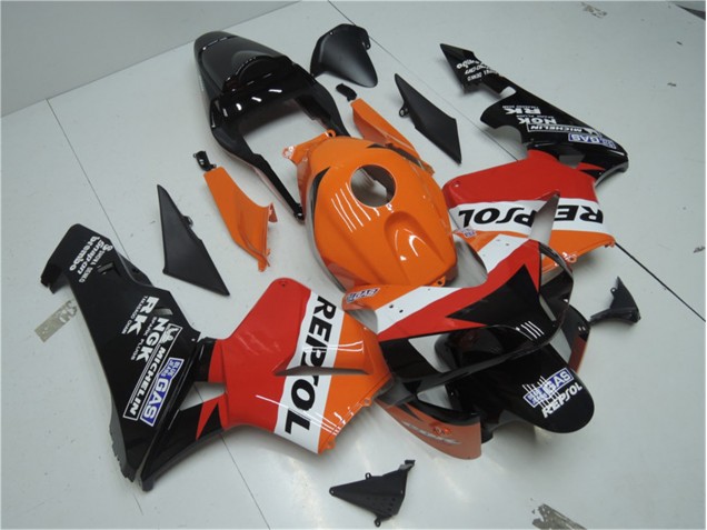 Orange Rouge Noir Repsol Carénage Moto CBR 600 RR 03-04 Orange Rouge Noir Repsol Carénage Moto CBR 600 RR 03-04