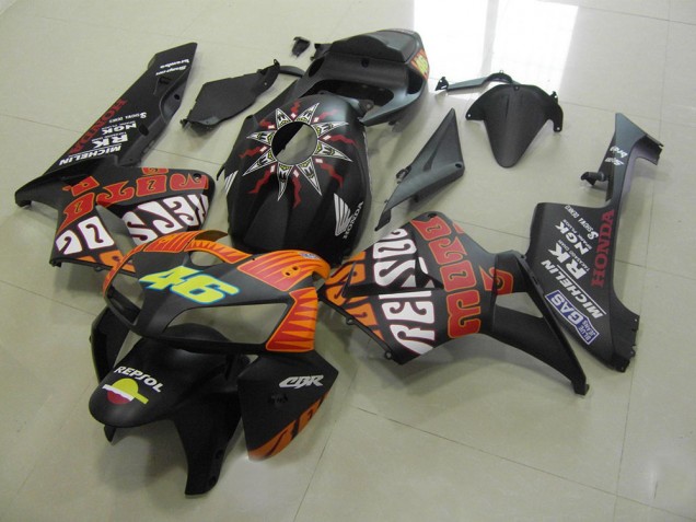 Rossi Noir Mat Carénage Moto CBR 600 RR 05-06 Rossi Noir Mat Carénage Moto CBR 600 RR 05-06