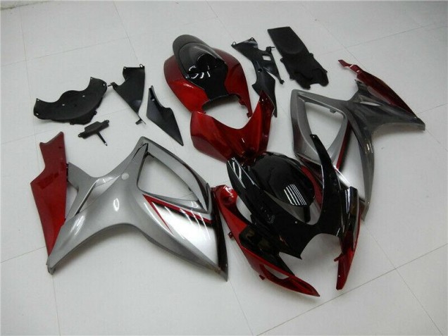 Rouge Argent Carénage Moto GSXR 600 / 750 K6 06-07 Rouge Argent Carénage Moto GSXR 600 / 750 K6 06-07