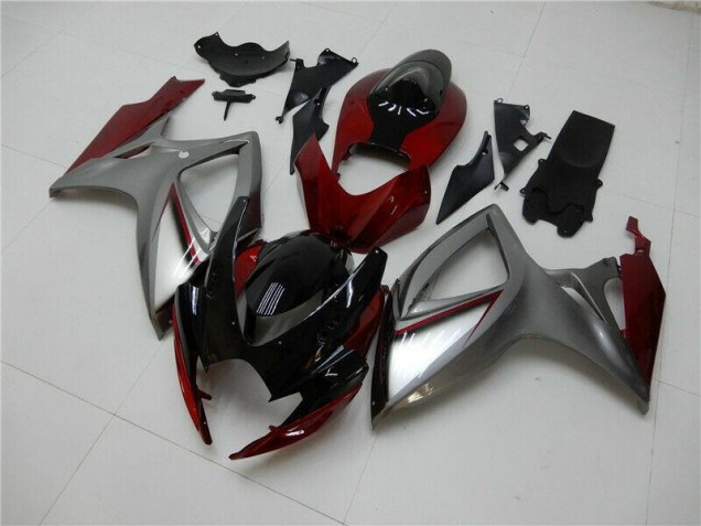 Rouge Argent Carénage Moto GSXR 600 / 750 K6 06-07 Rouge Argent Carénage Moto GSXR 600 / 750 K6 06-07